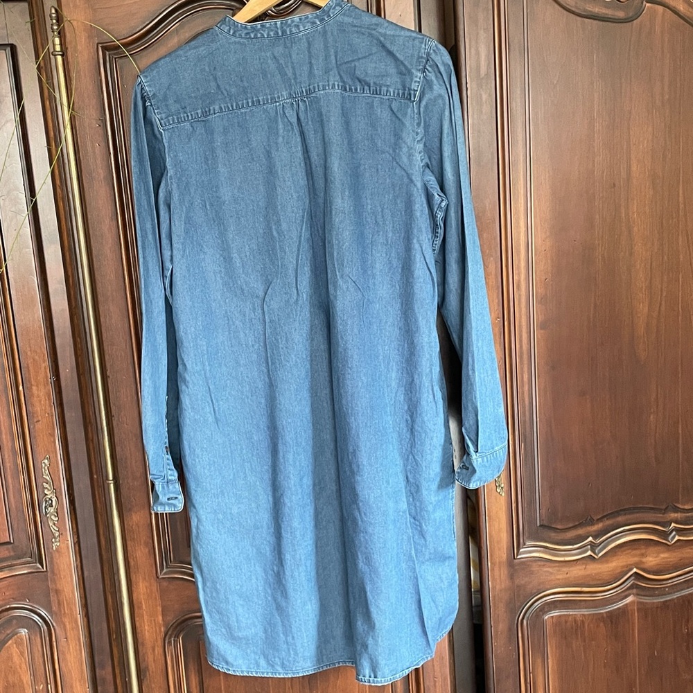 Gap 1969 Blue Denim Long Sleeve Dress sz L - Picture 3 of 3